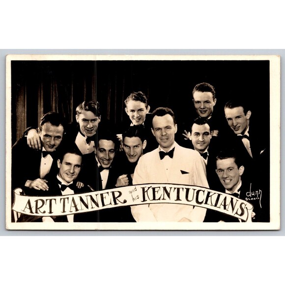 Postcard RPPC Art Tanner and his Kentuckians Gid 1939 Message by Band Member - Picture 1 of 2